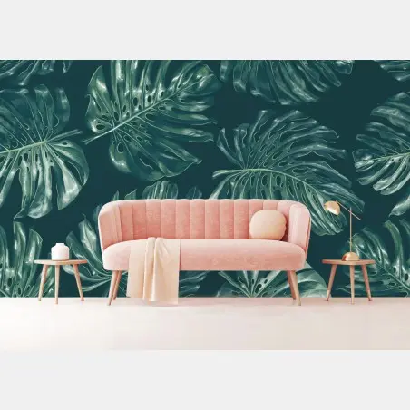 Fototapete tropisches monstera-blattmuster – Pixers®