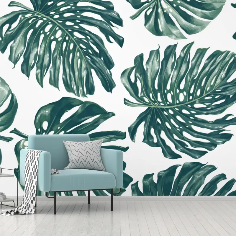 Fototapete monstera blatt botanisches muster