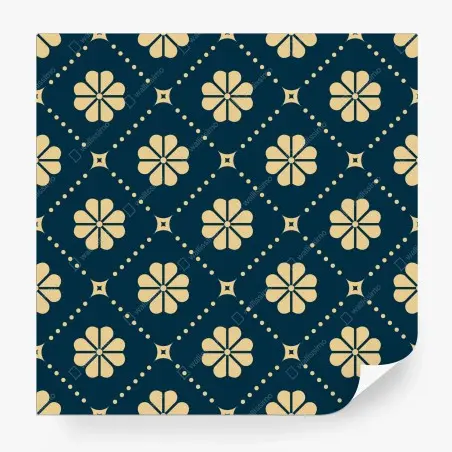 Fototapete türkis beiges blumen geometrisches muster – Pixers®