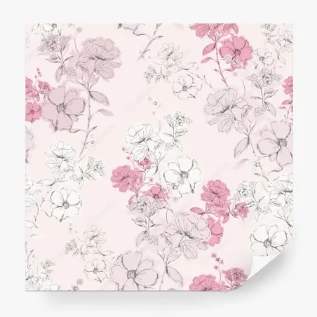 Fototapete zartes rosa blumenmuster – Pixers®