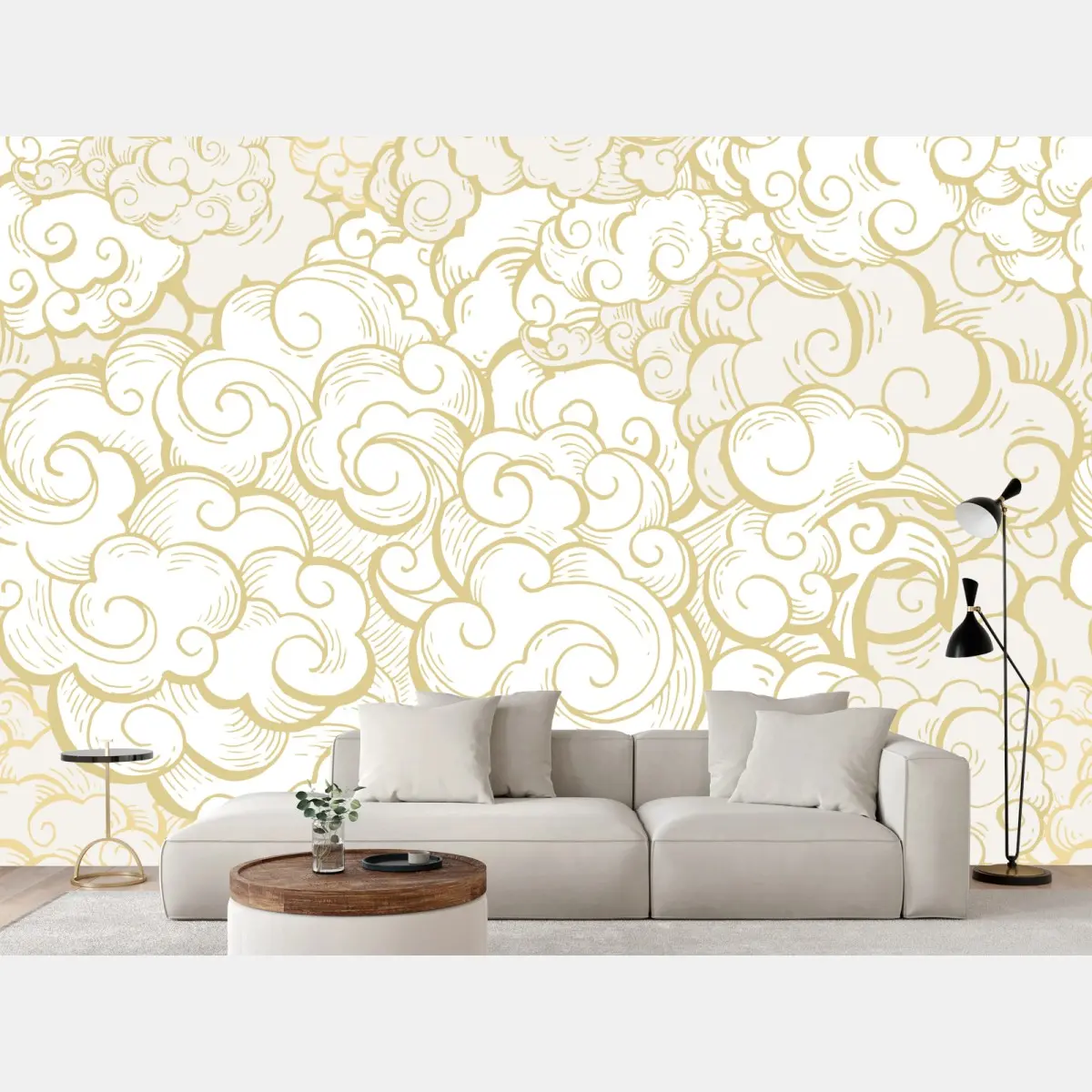 Fototapete goldenes ornamentales wolkenmuster – Pixers®