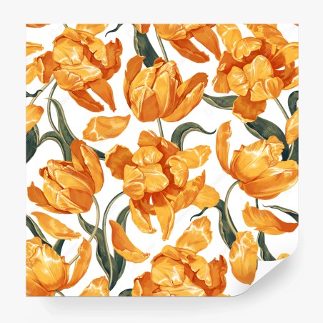 Fototapete muster mit lebhaften orangen tulpen – Pixers®