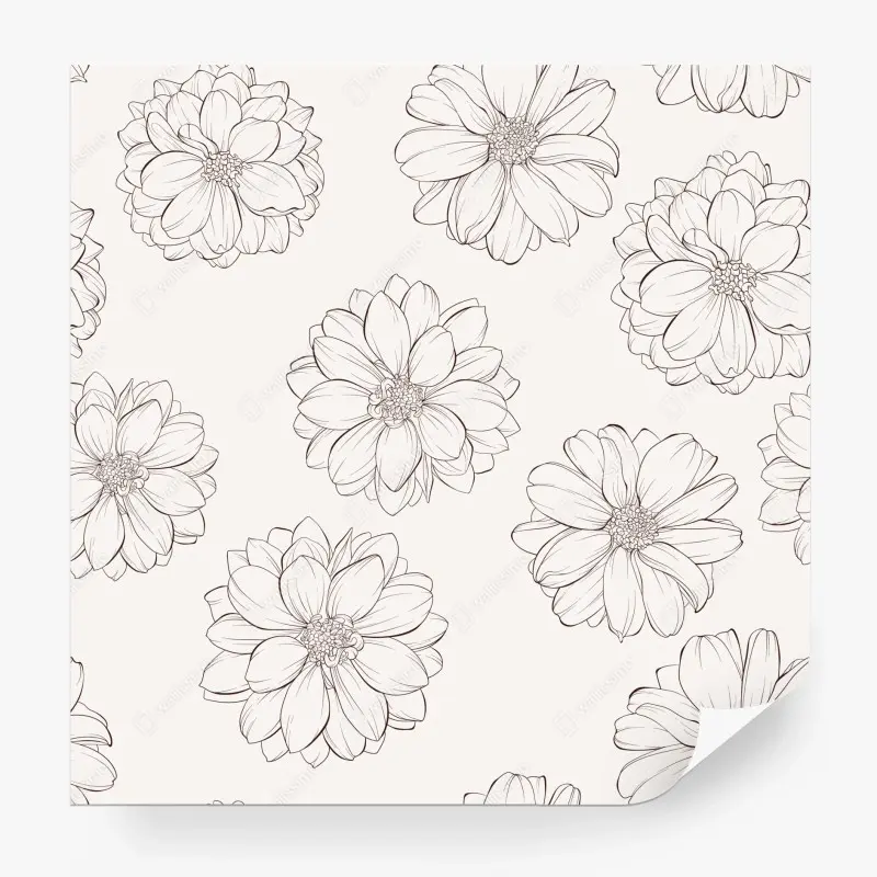 Fototapete zartes blumenmuster in beige