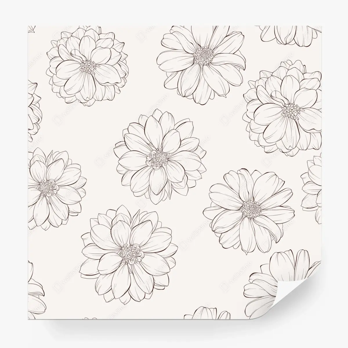 Fototapete zartes blumenmuster in beige – Pixers®
