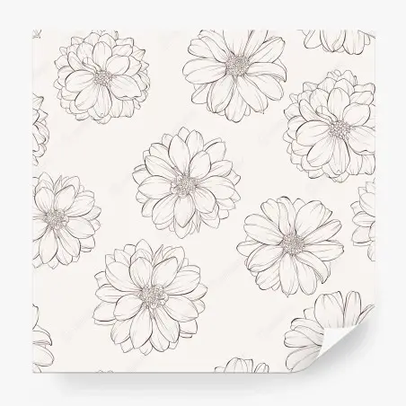 Fototapete zartes blumenmuster in beige – Pixers®