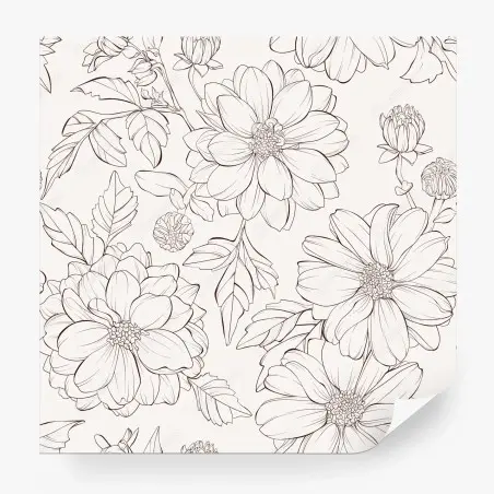 Fototapete zartes botanisches blumenmuster – Pixers®