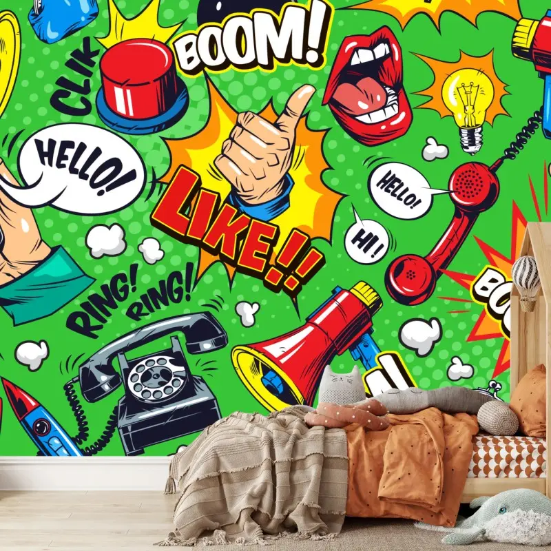 Fototapete comic pop-art explosionsmuster