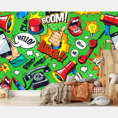 Fototapete comic pop-art explosionsmuster – Pixers®