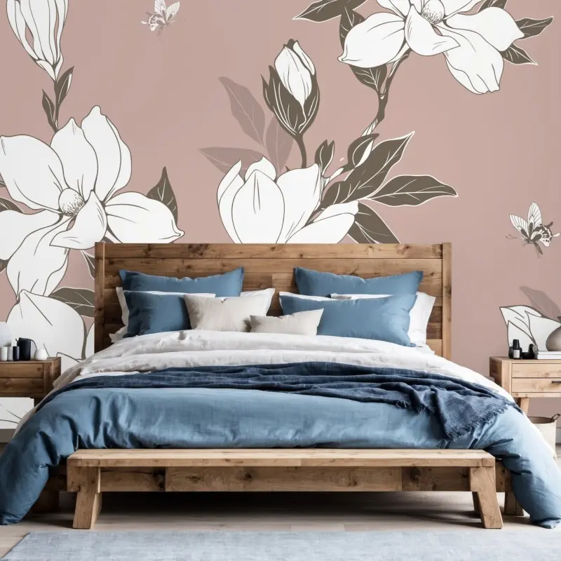 Fototapete zartes magnolienmuster