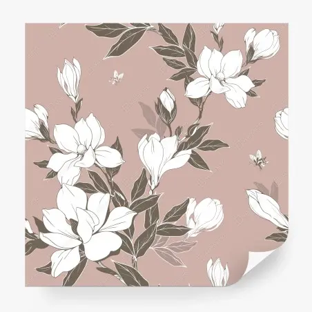 Fototapete zartes magnolienmuster – Pixers®