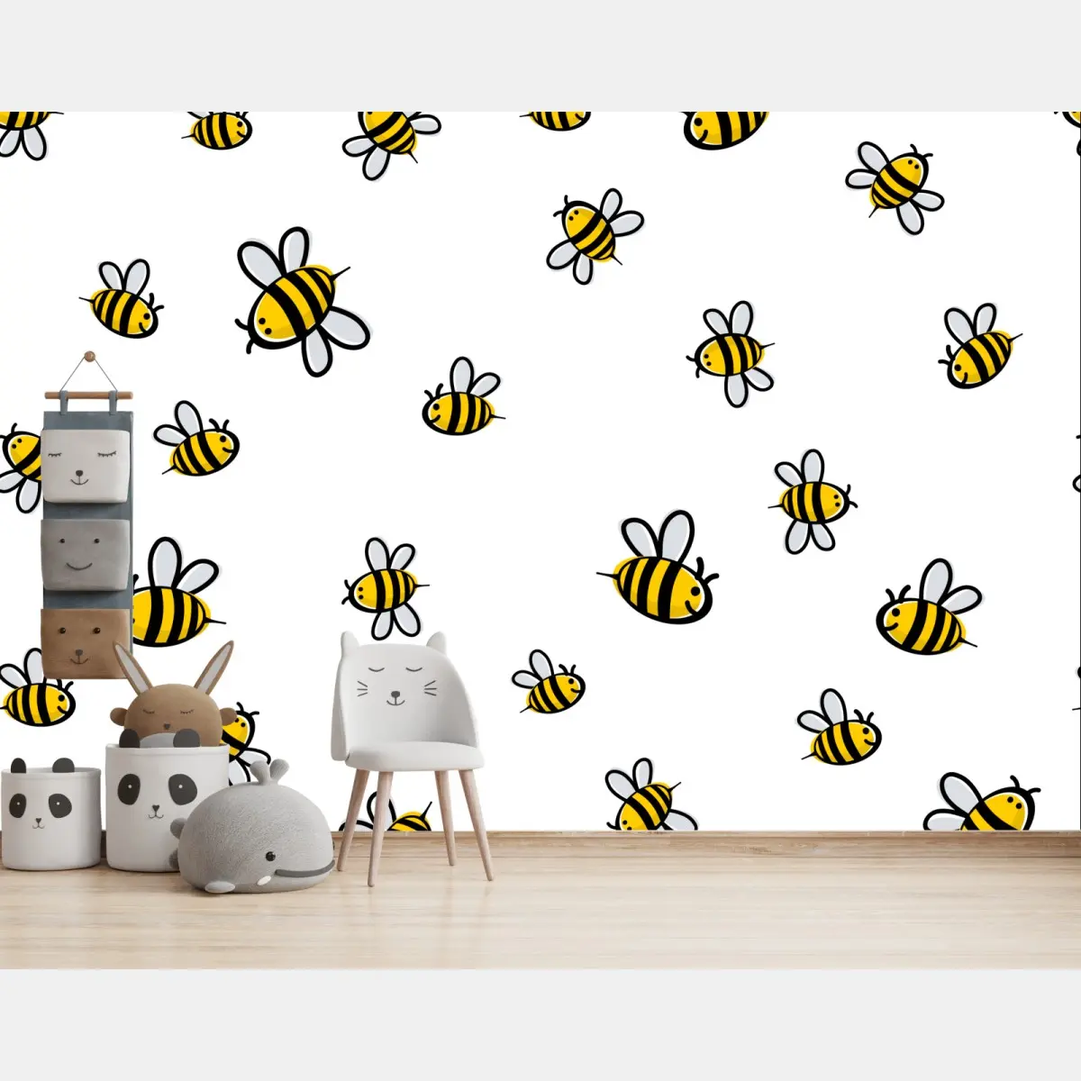 Fototapete verspieltes bienenmuster für kinderzimmer – Pixers®