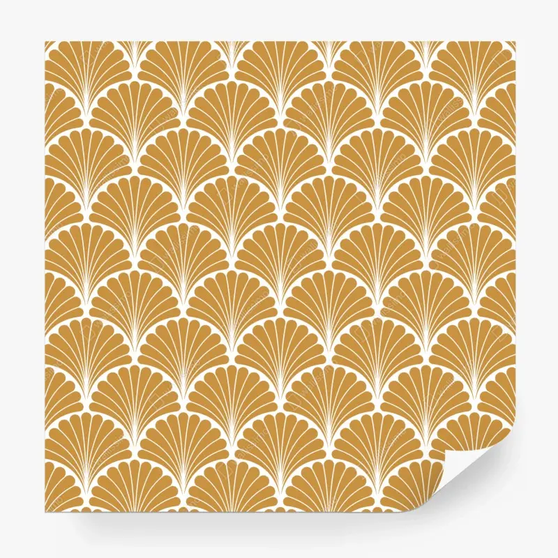 Fototapete goldenes fächermuster im art-deco-stil
