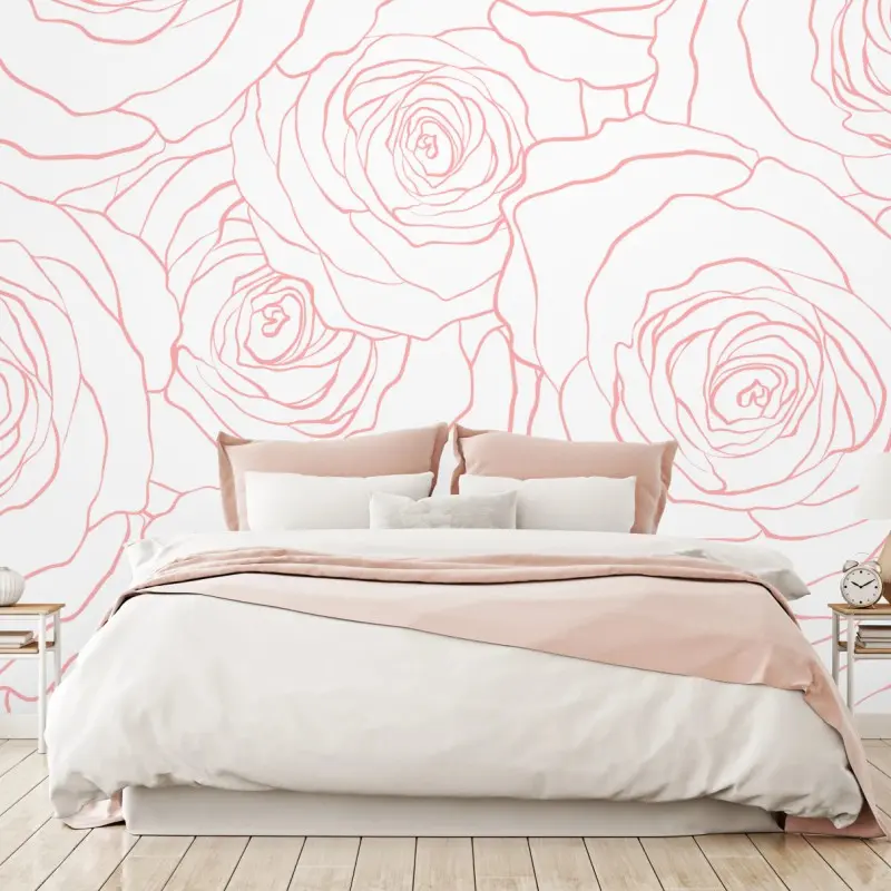 Fototapete zartes muster rosa rosen
