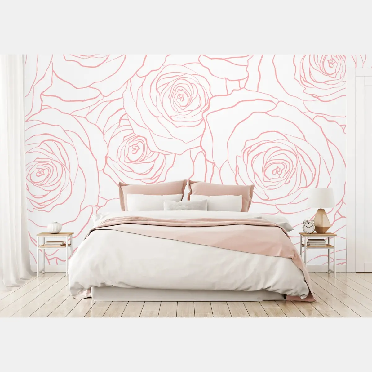 Fototapete zartes muster rosa rosen – Pixers®