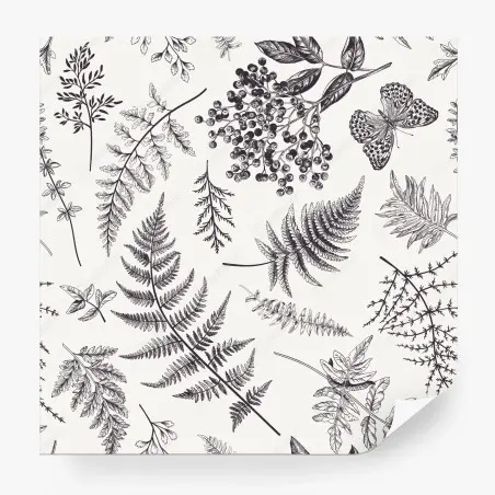 Fototapete monochromes botanisches blättermuster – Pixers®