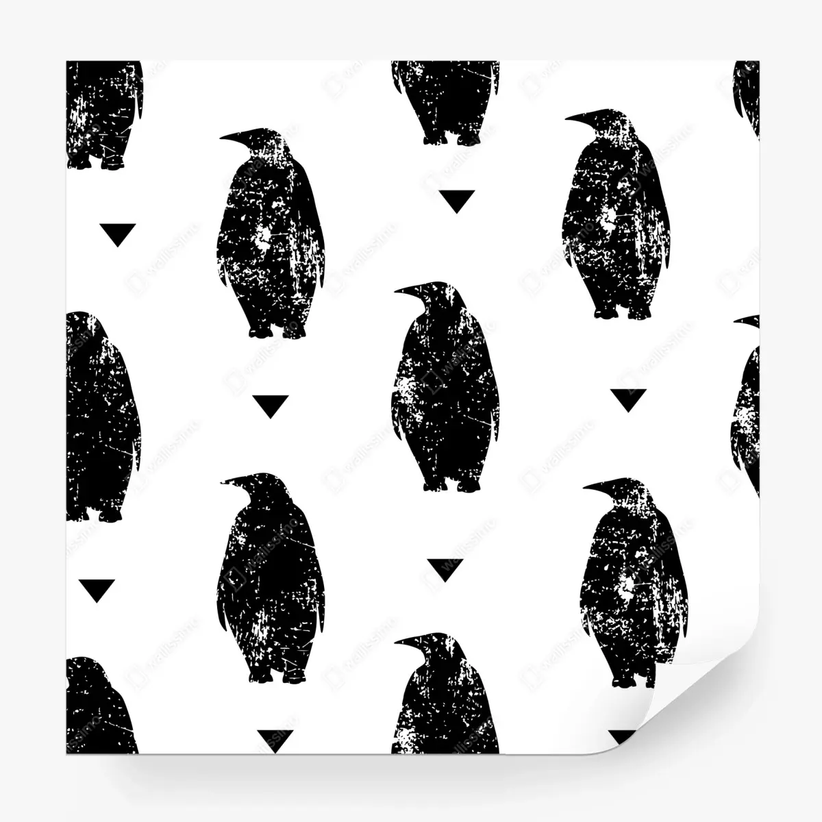 Fototapete schwarzes pinguin-silhouetten-muster – Pixers®