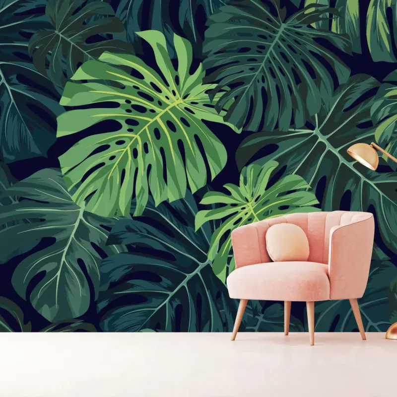 Fototapete tropisches monstera-blattmuster