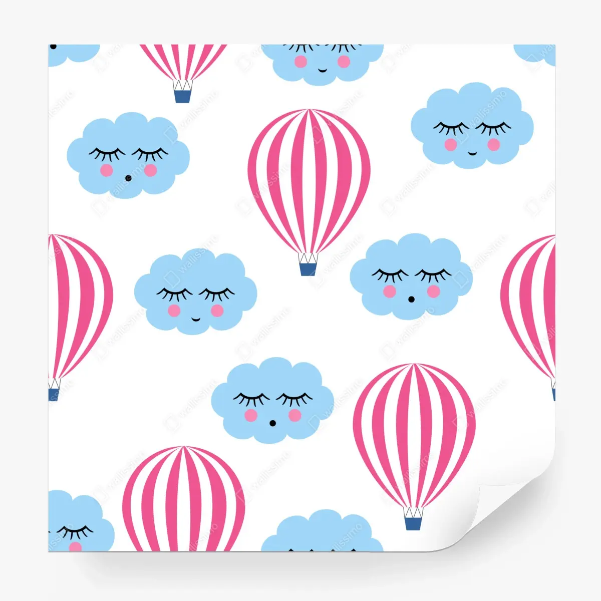 Fototapete pastellwolken und luftballons muster – Pixers®