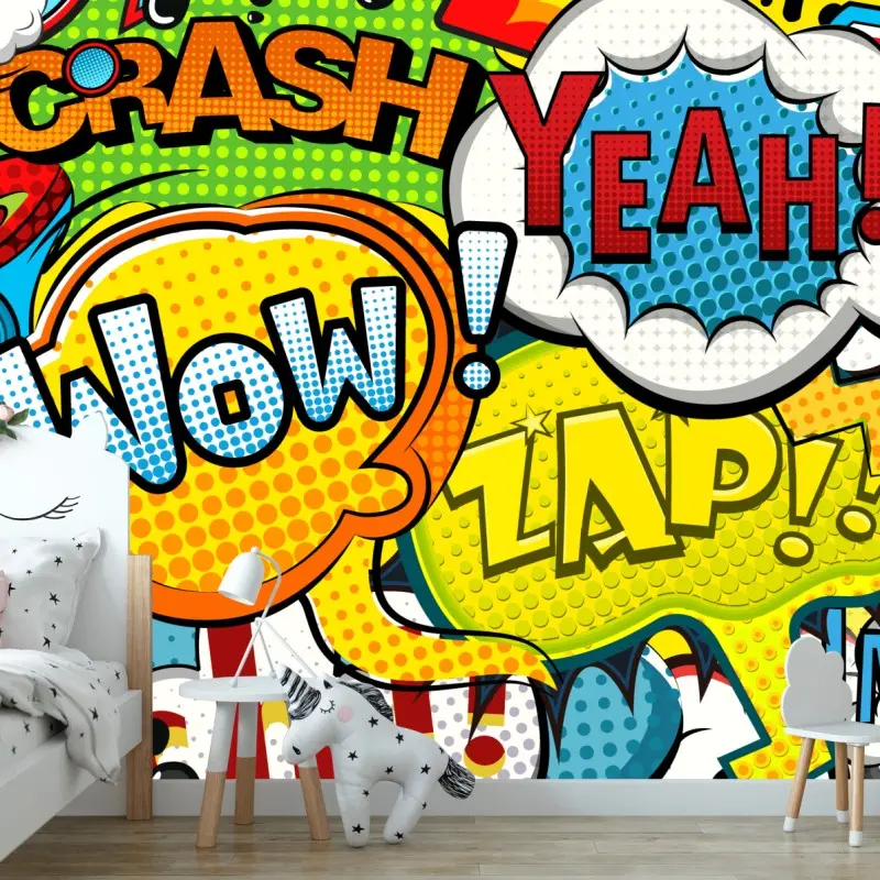 Fototapete bunte comic pop-art-collage