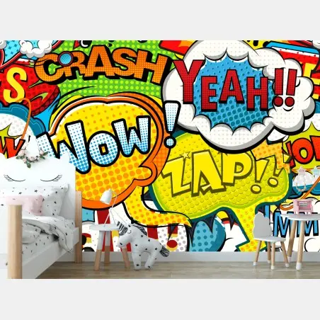 Fototapete bunte comic pop-art-collage – Pixers®