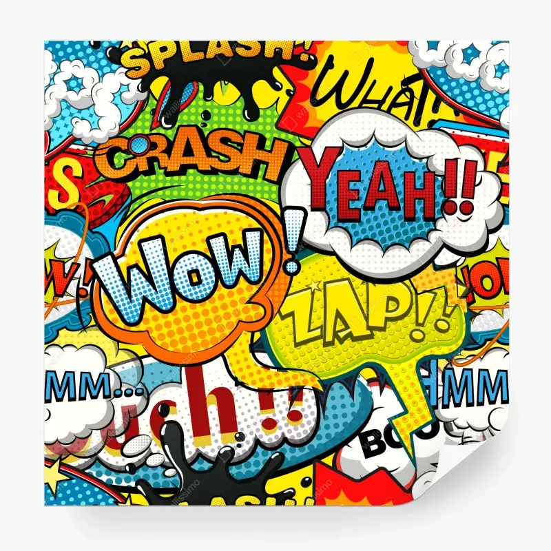 Fototapete bunte comic pop-art-collage