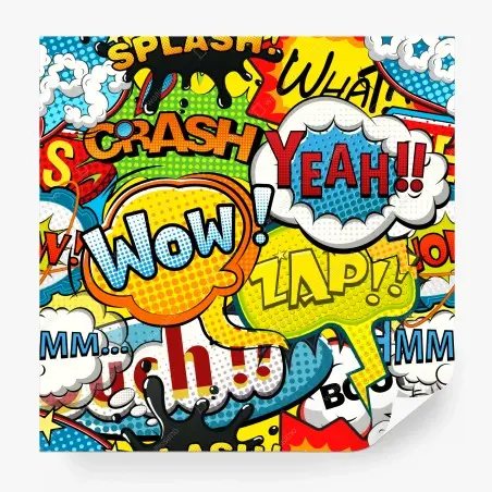 Fototapete bunte comic pop-art-collage – Pixers®
