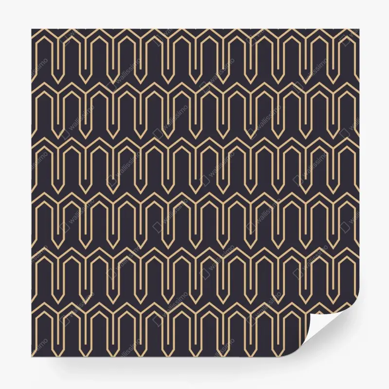 Fototapete art deco geometrisches muster in gold und schwarz