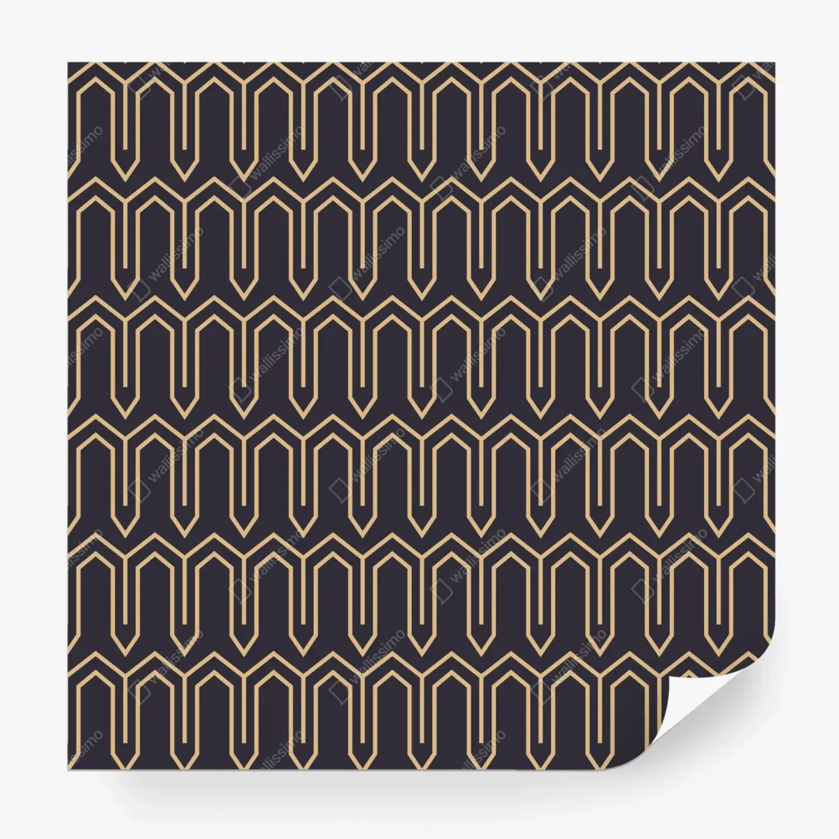 Fototapete art deco geometrisches muster in gold und schwarz – Pixers®