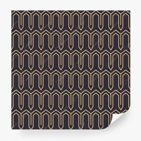 Fototapete art deco geometrisches muster in gold und schwarz – Pixers®