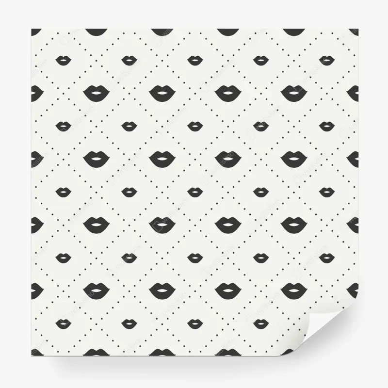 Fototapete minimalistisches monochromes lippenmuster