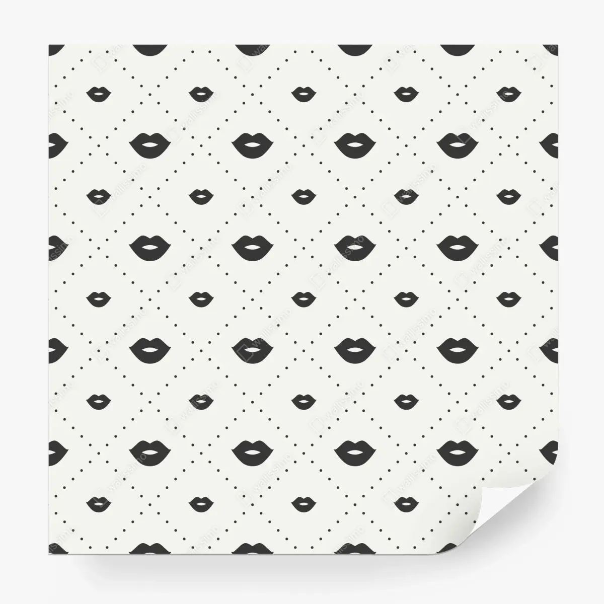 Fototapete minimalistisches monochromes lippenmuster – Pixers®