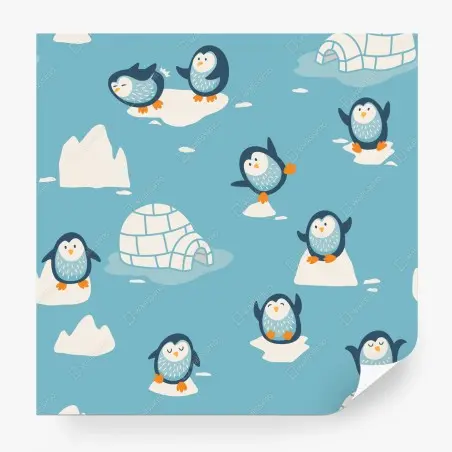 Fototapete verspieltes pinguinmuster für kinderzimmer – Pixers®