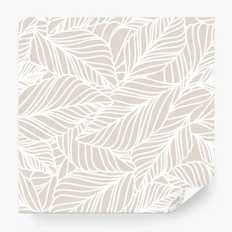 Fototapete beige botanisches blattmuster