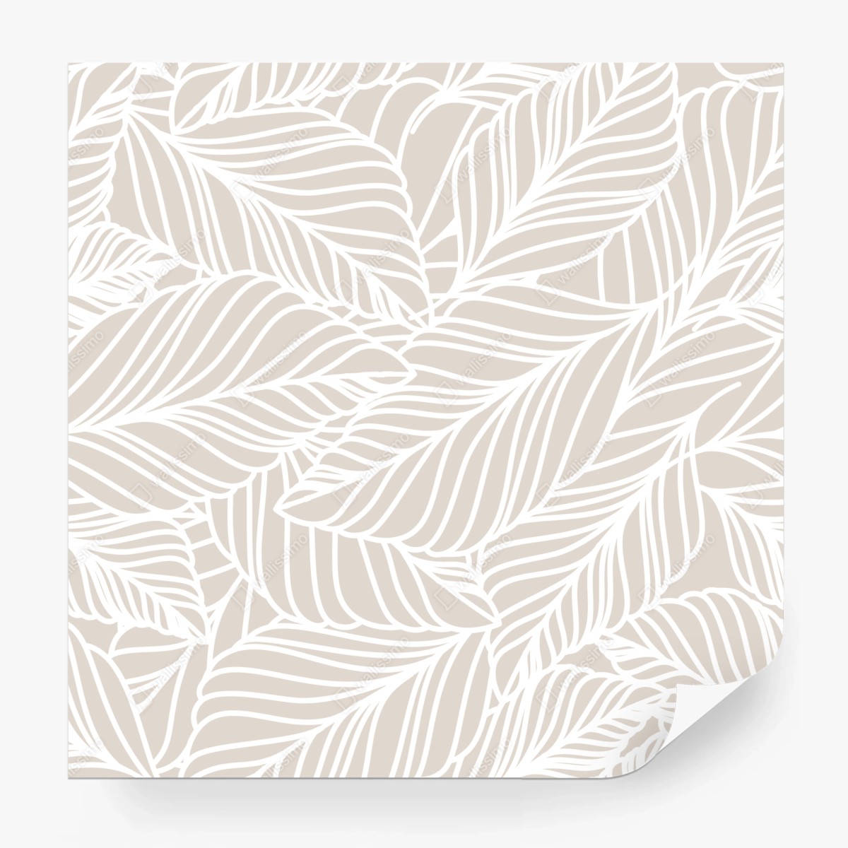 Fototapete beige botanisches blattmuster – Pixers®