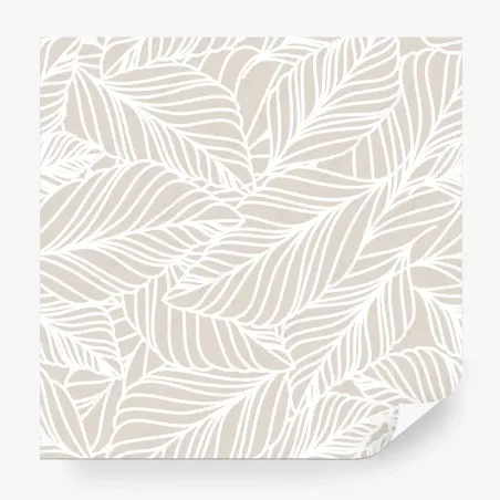Fototapete beige botanisches blattmuster – Pixers®