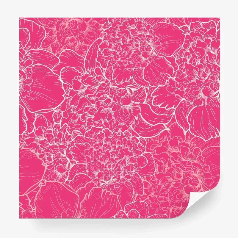 Fototapete leuchtendes rosa pfingstrosenmuster