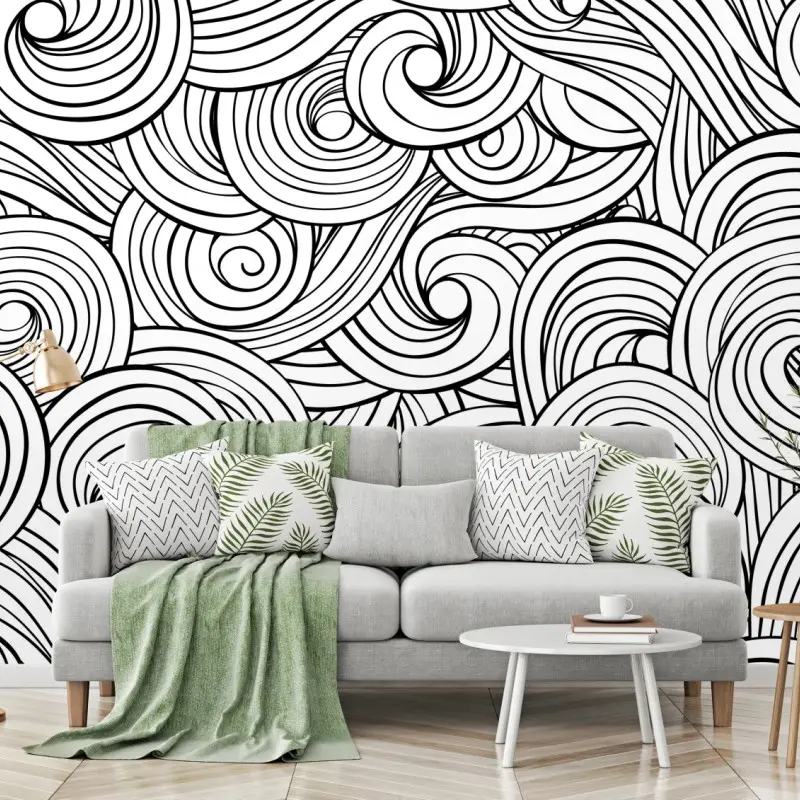 Fototapete schwarzweißes spiralmuster