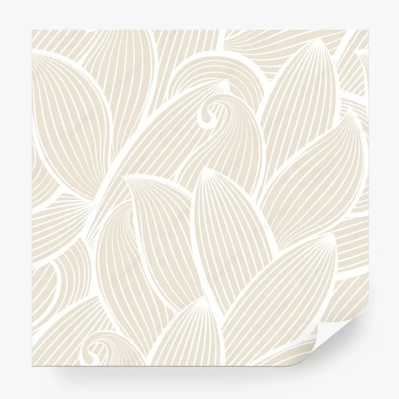 Fototapete zartes beige botanisches muster