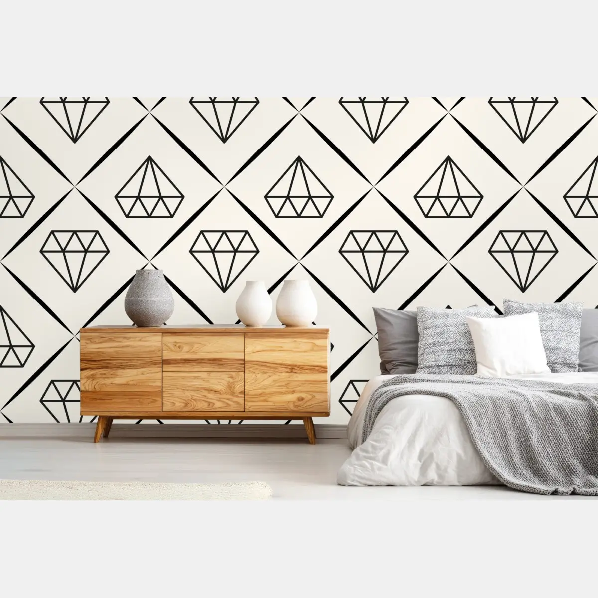 Fototapete geometrisches diamantmuster – Pixers®