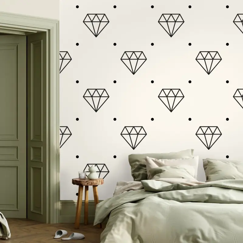 Fototapete minimalistisches diamantenmuster mit punkten