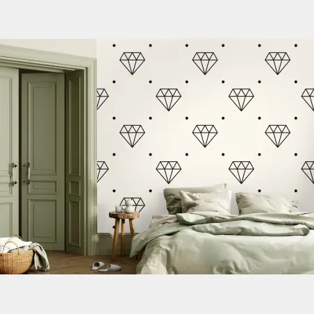 Fototapete minimalistisches diamantenmuster mit punkten – Pixers®