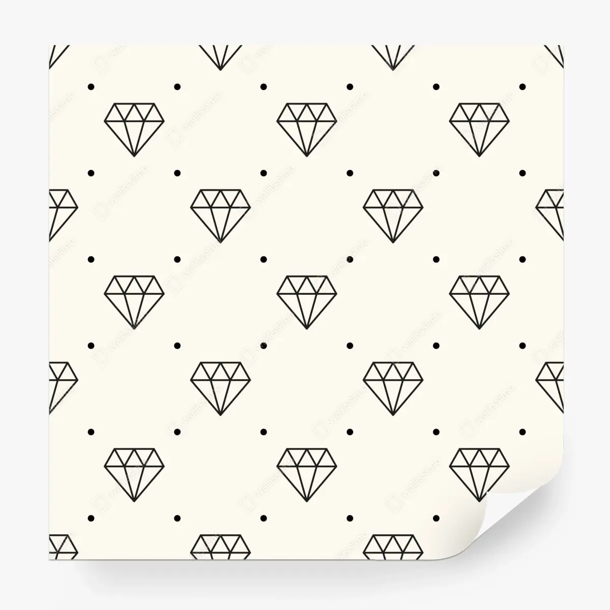 Fototapete minimalistisches diamantenmuster mit punkten – Pixers®
