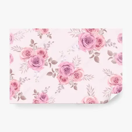 Fototapete zartes rosa rosenmuster – Pixers®