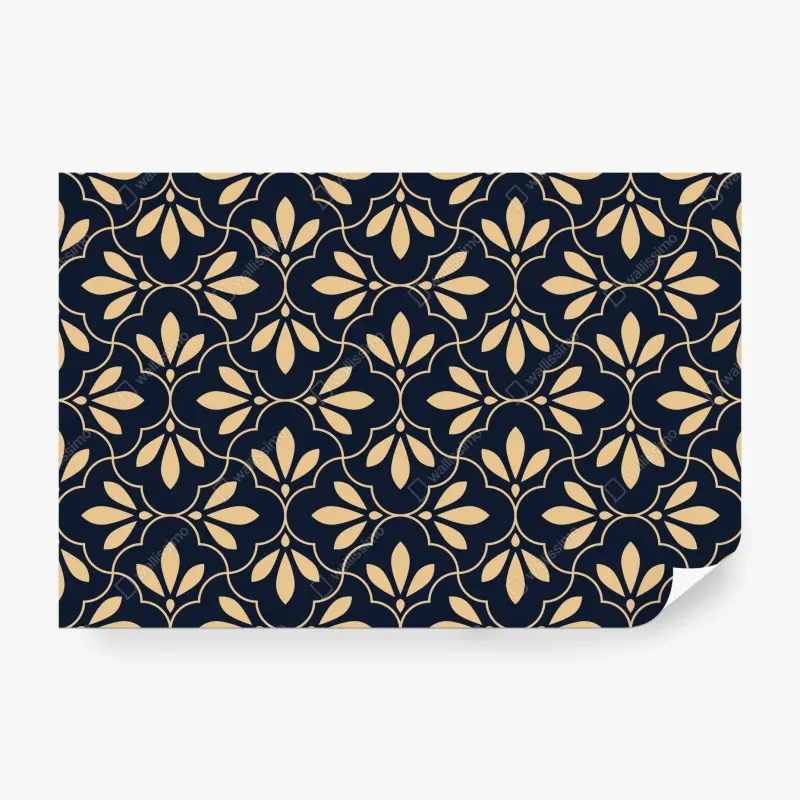 Fototapete marineblau-beige ornament