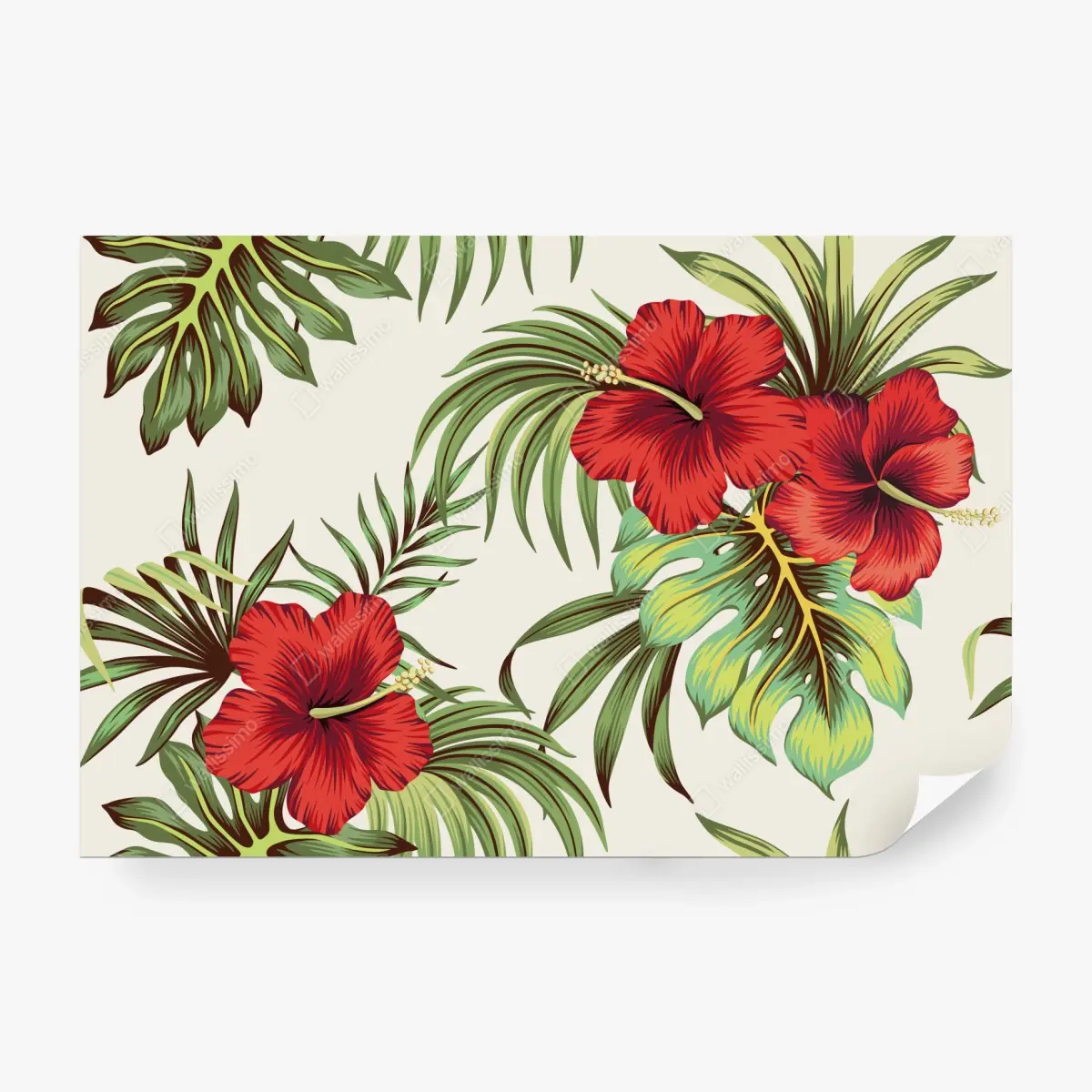 Fototapete tropisches hibiskusmuster – Pixers®