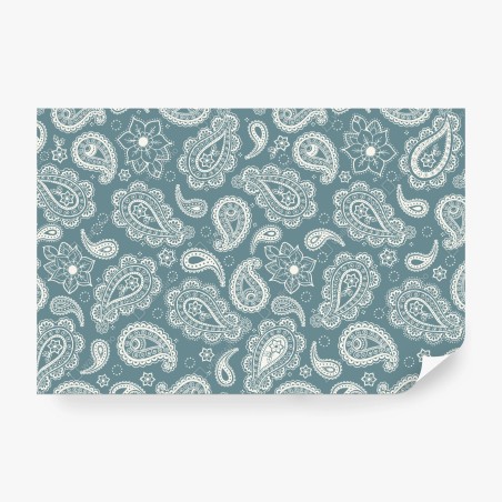 Fototapete türkis paisley muster mit blumendetails – Pixers®