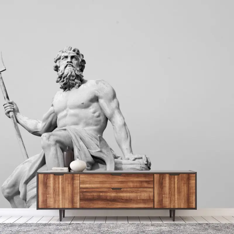 Fototapete Neptun klassisches standbild in monochrom