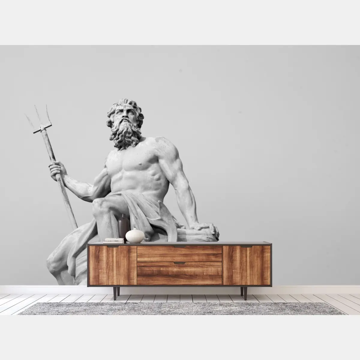 Fototapete Neptun klassisches standbild in monochrom – Pixers®