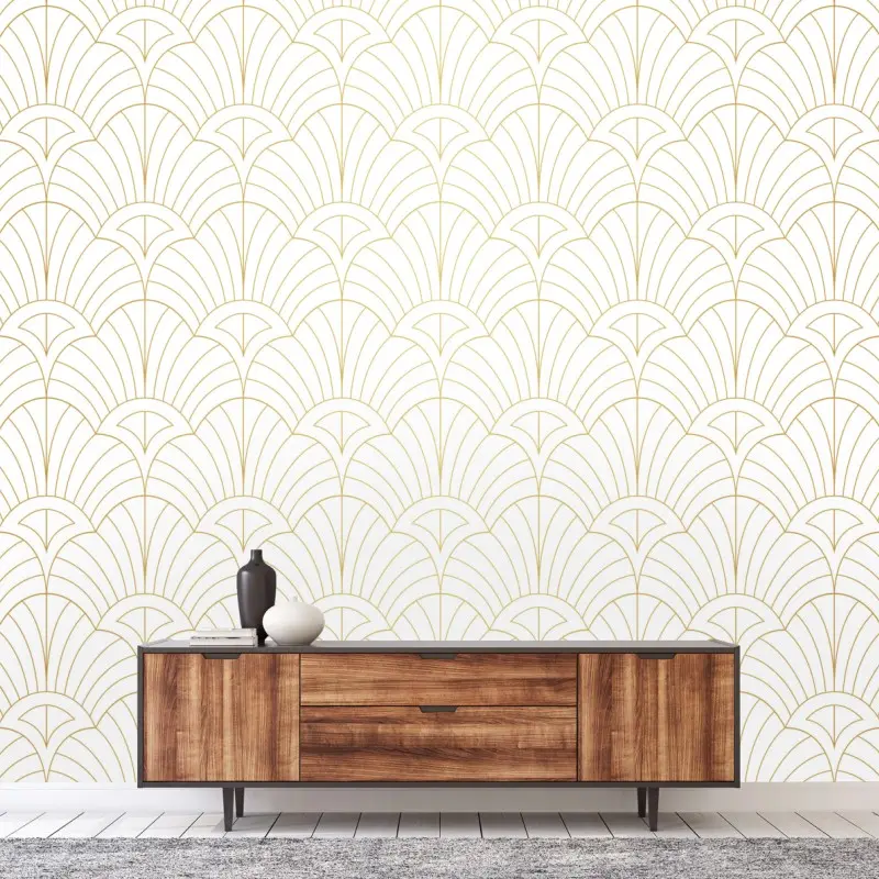 Fototapete goldenes art deco muster
