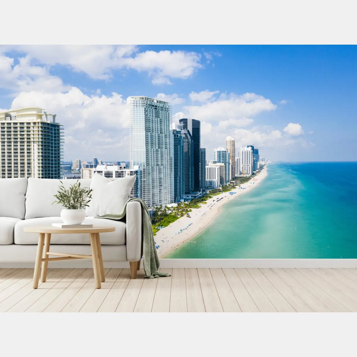 Fototapete türkisfarbene strand-skyline – Pixers®